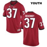 Youth Georgia Bulldogs NCAA #37 Jordon McKinney Nike Stitched Red Authentic College Football Jersey WOX0054DK